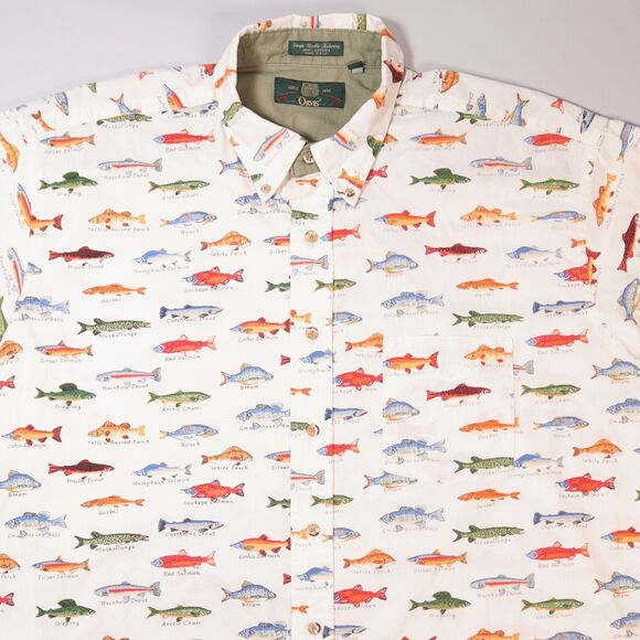 VTG ORVIS Fish Single Needle Tailoring Made in USA Shirt Mens XL - Picture 1 of 8